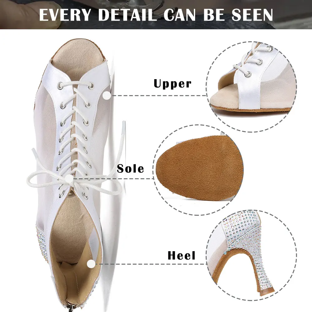 SWDZM Women Latin Dance Shoes Ladies Dancing Shoes Woman Tango Ballroom Dance Boots High Heels Salsa Party Dancing Boots dance shoes