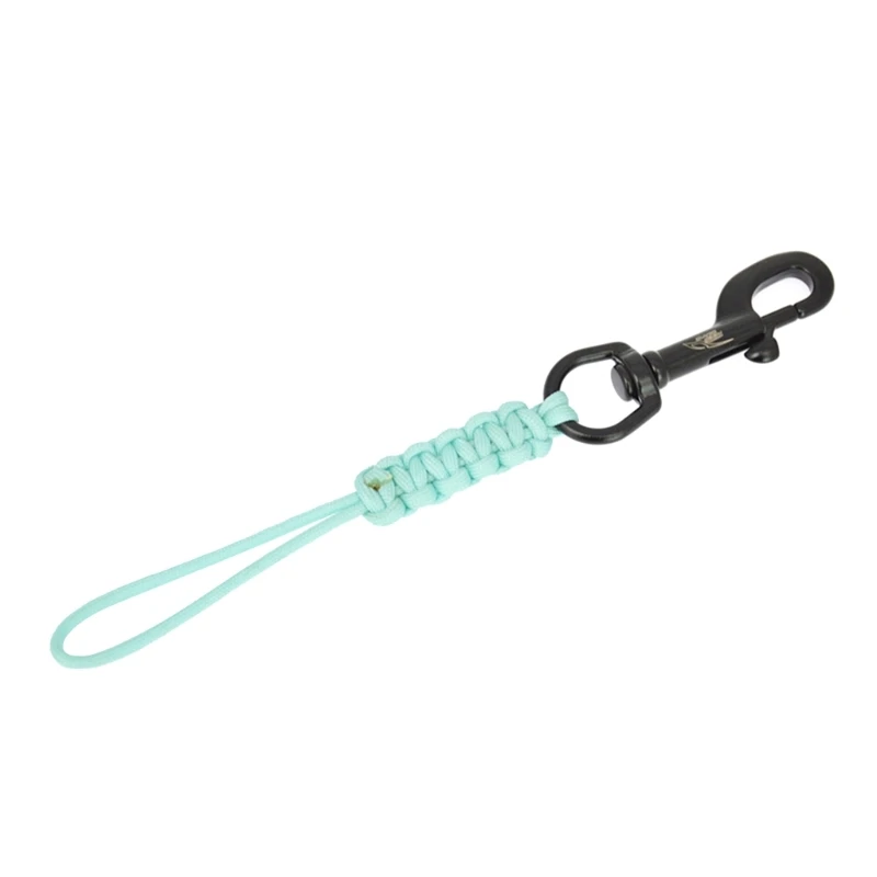 Scubas Diving Swival Bolts Hook Marine Grade Steel Hook Clip with Braided Rope Lanyard Anti-lost Safety Rope 5