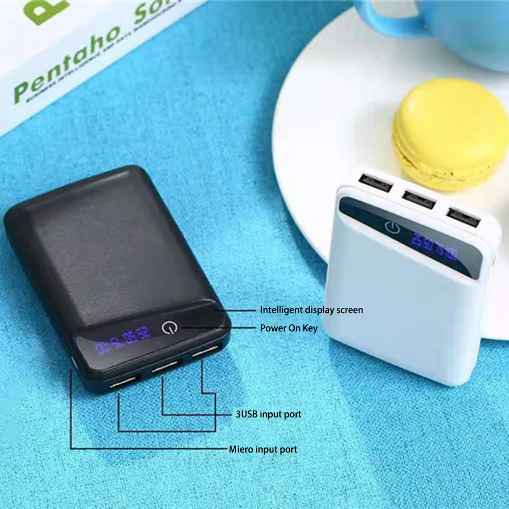 3*18650 battery box diy no soldering mobile power kits 3*USB port mobile phone charger DIY box charger case without battery