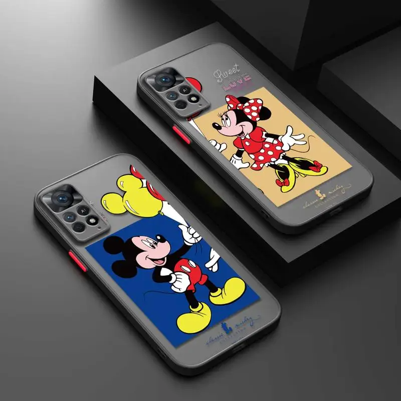 

Disney Mickey Minnie Sweet Love Matte Case For Xiaomi Redmi Note 11 12 12S 10 Pro 8 9 8T 11T 9S 10S 11S for Redmi 12 10 9 12C