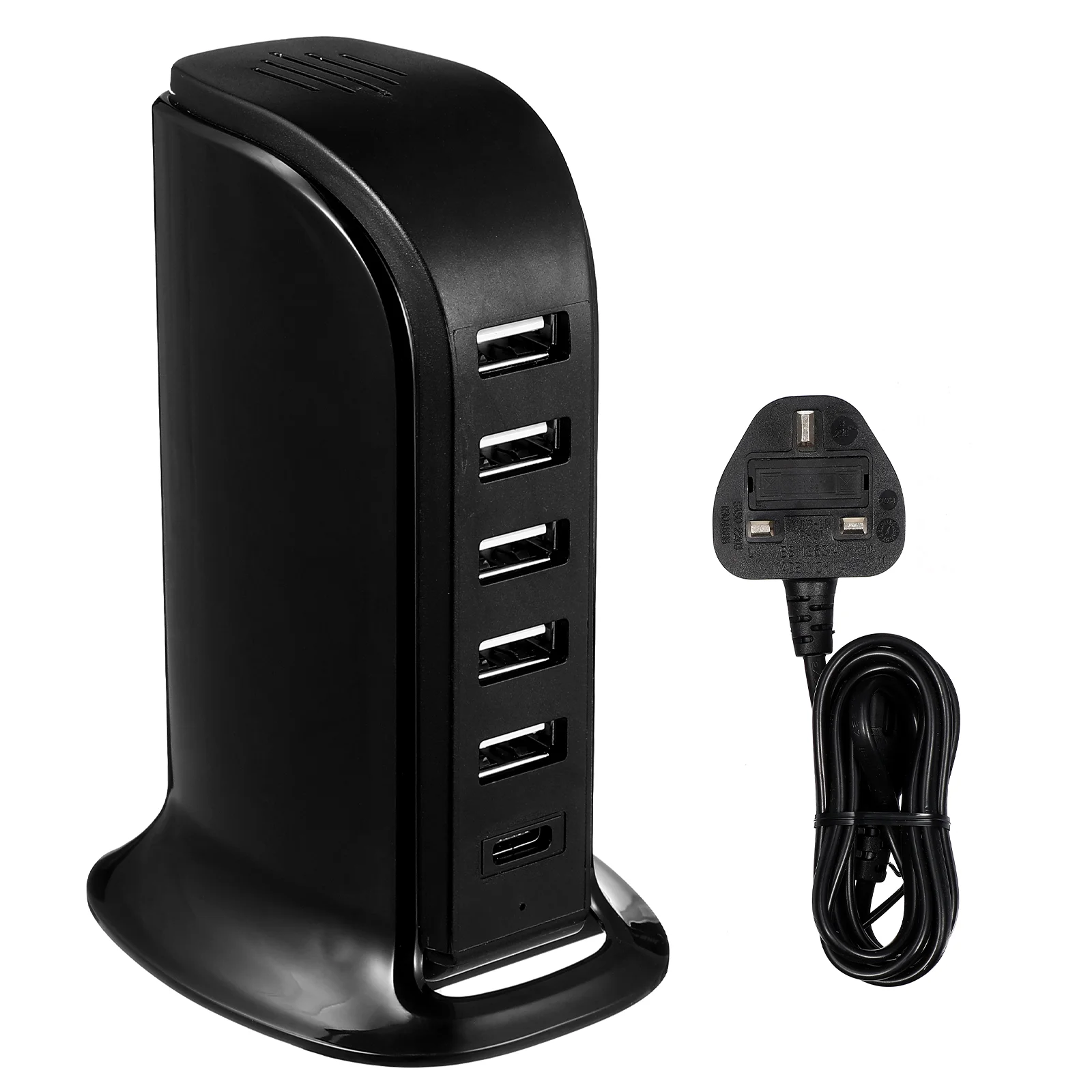 

20W Multi Port USB Rapid Charging Station Desktop Travel Hub with UK Plug White Black