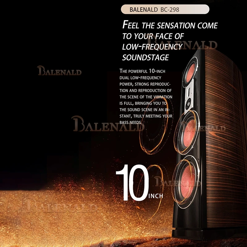 Balenald home theater system 298 floor-standing speaker hifi fever audio three-way dual 10-inch bass home speaker 2