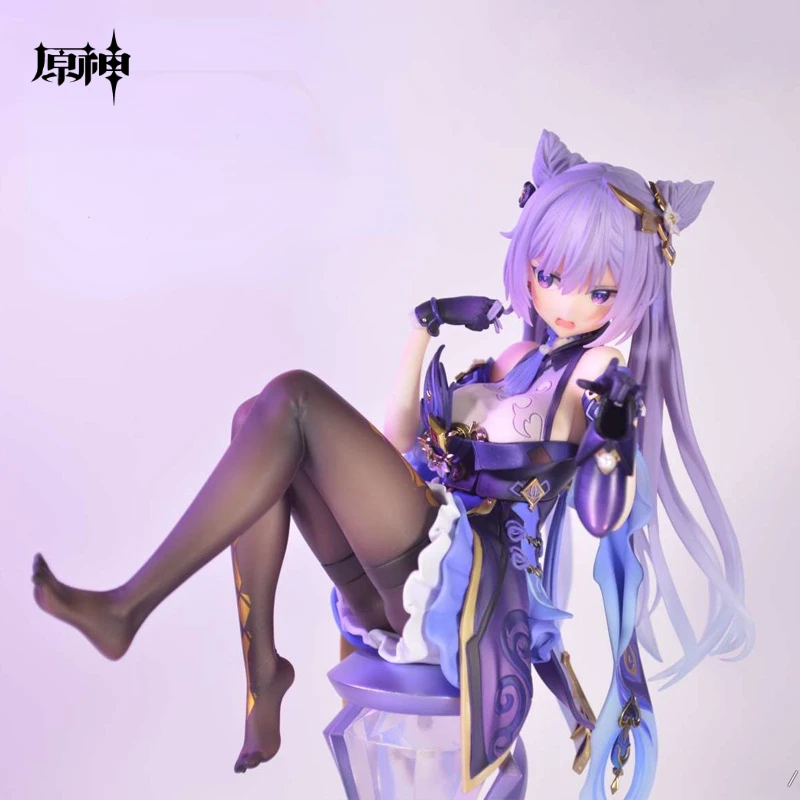 

21.5cm Genshin Impact Anime Game Keqing PVC Figure Scale Model Desktop Ornament Doll Toys Collectible Model Doll Birthday Gifts