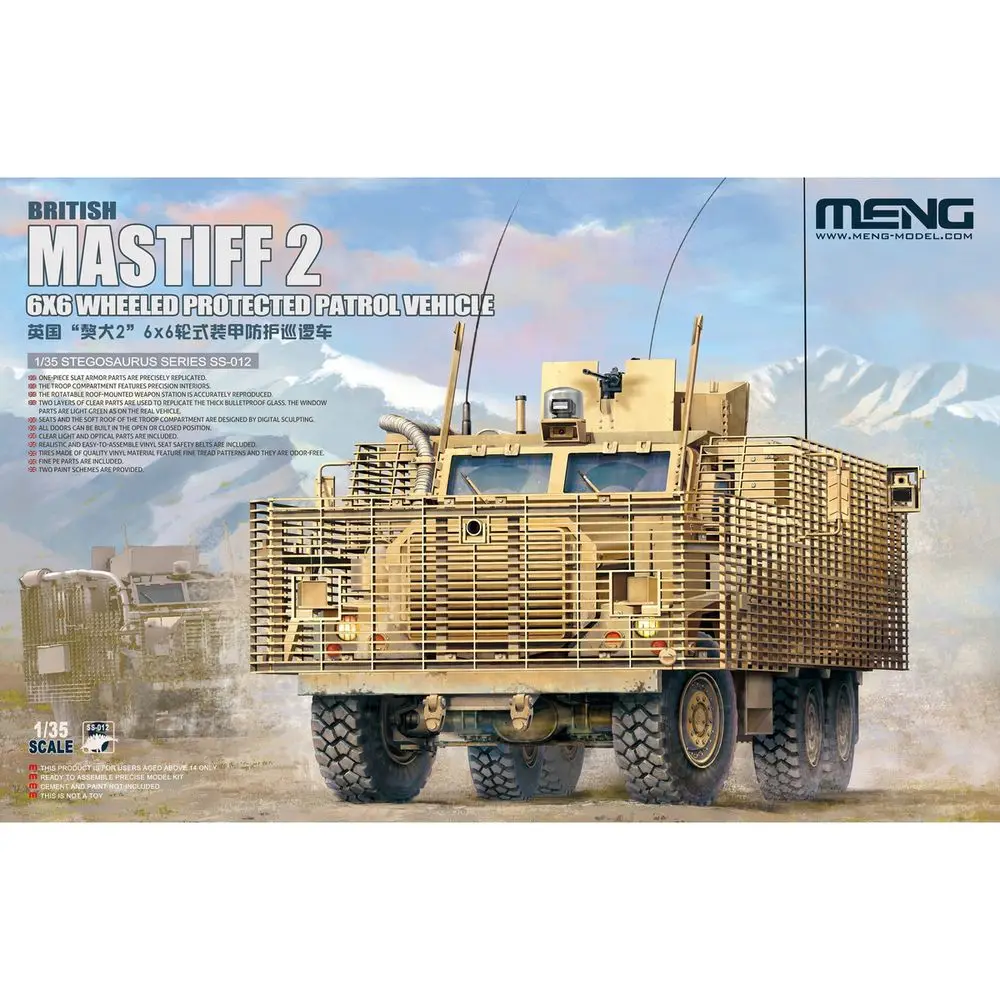 

Meng МОДЕЛЬ SS-012 1/35 Британский мастиф 2 дюйма 6x6 защищенный патрульный автомобиль-набор моделей в масштабе