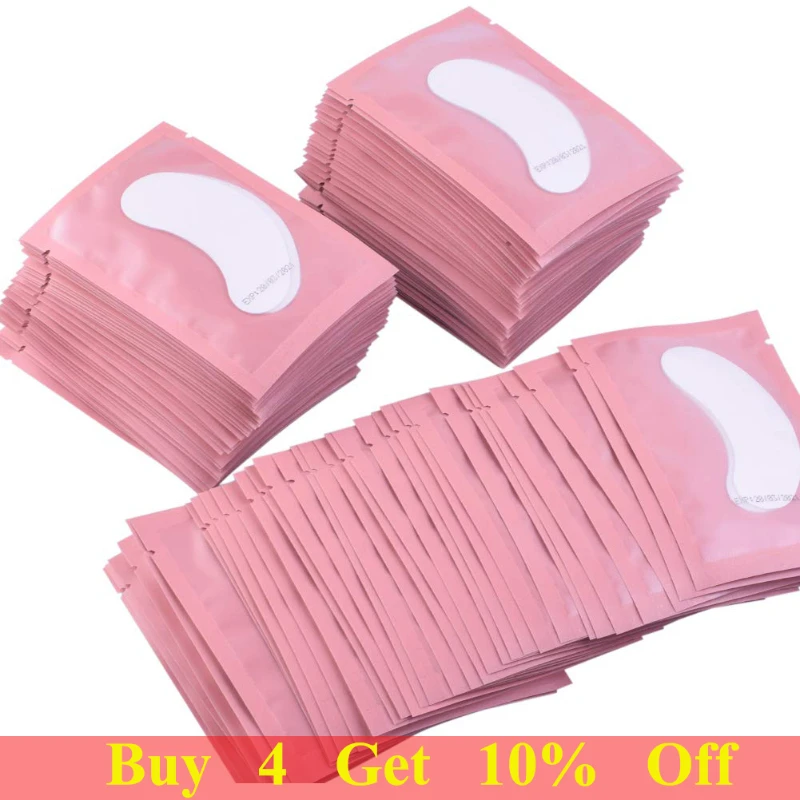 100 pares de adesivos para os olhos, extensão de cílios sob cílios, adesivos para cílios postiços, suprimentos de extensão de cílios, remendos para construção de pálpebras