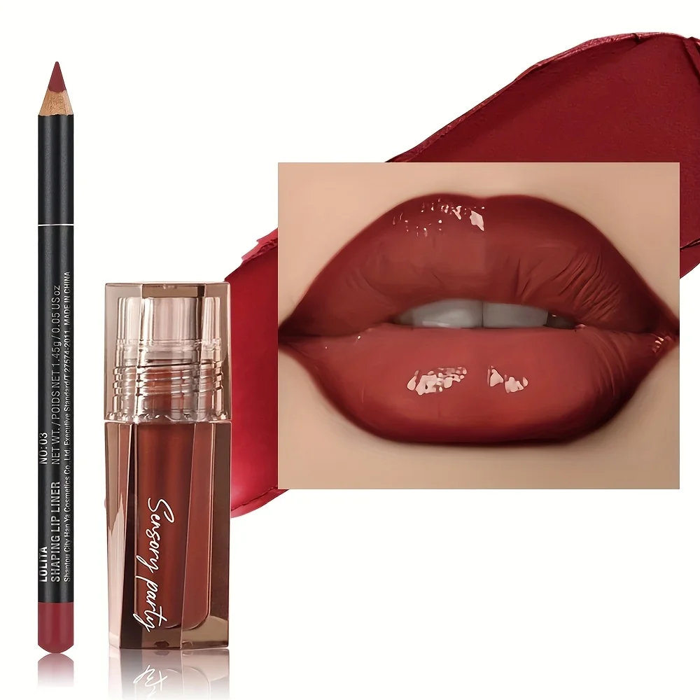 Pudaier Long Lasting Matte Lip Liner Set - 3D Precision Dewy Look Brown Pink Purple Red Versatile For Every Makeup Style_voghion.com