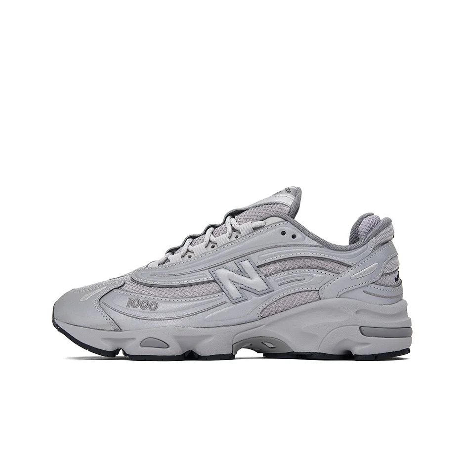 Chaussures de course basses New Balance NB1000 pour homme, gris/argent, avec bout arrondi, respirabilité confortable et amorti M1000TE 1