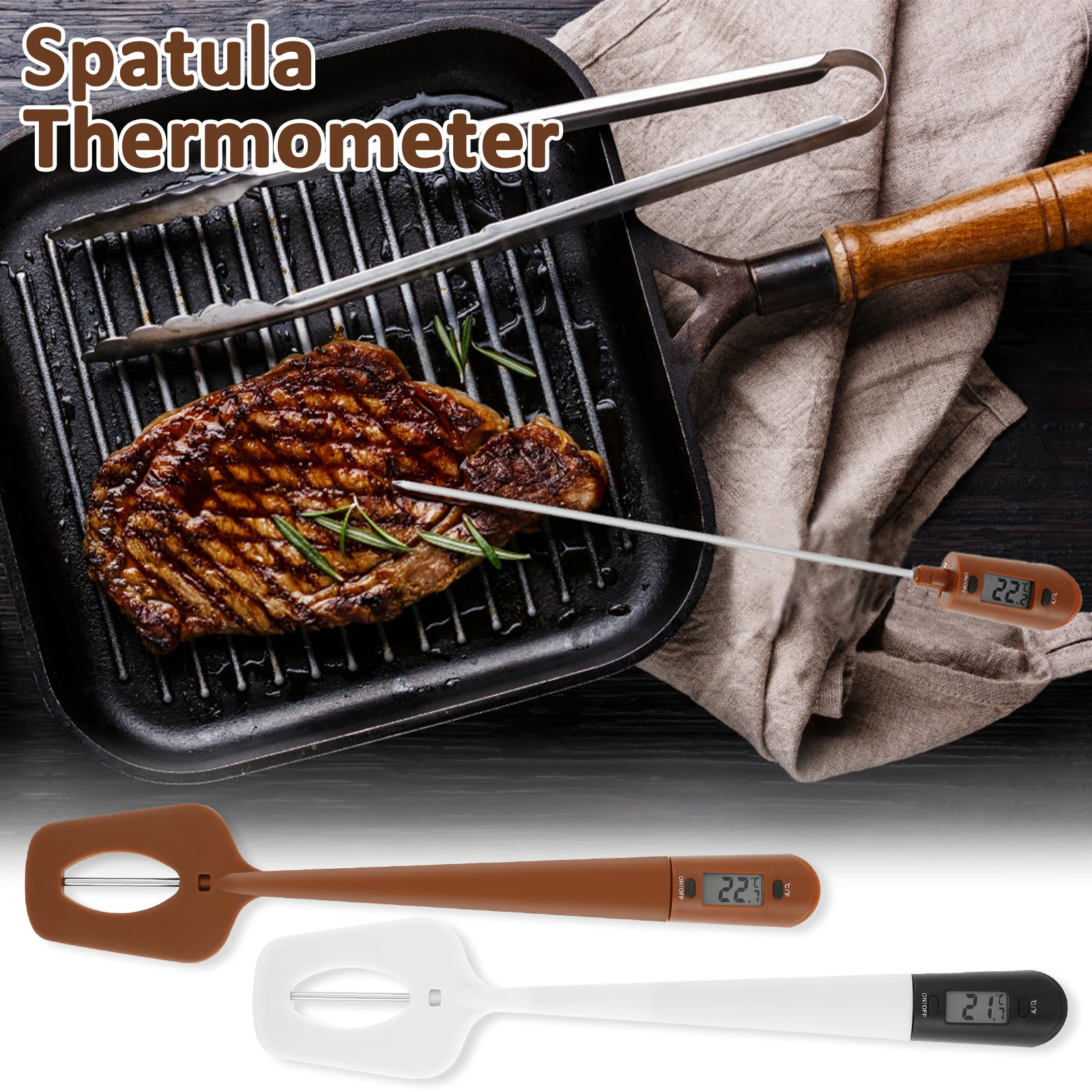 

Новый шпатель для конфет, термометр, цифровой ЖК-шпатель, термометр для мгновенного считывания, цифровой шпатель для мяса, термометр с силиконовой шпателем