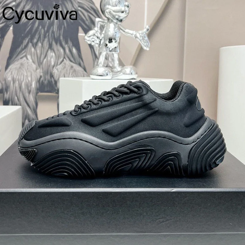 

Designer Lace Up Platform Sneakers Men Thick Sole Casual Flat Shoes For Women Runners Brand Daddy Shoes Unisex 2023