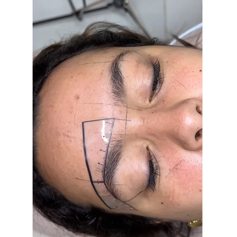 50 Stück Einweg Augenbrauen-Schablonen – Lineal-Aufkleber Für Microblading, Make-up & Symmetrische Brauenform