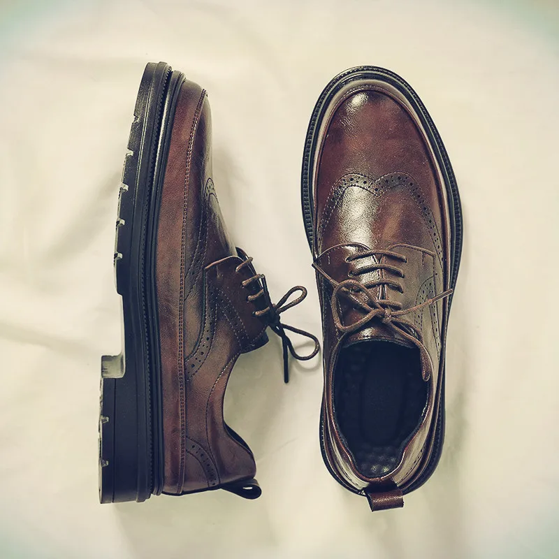 Wedding Leather Business Shoes For Men Mens Formal Shoes White Leather Oxford 38-44 mens brogue shoes