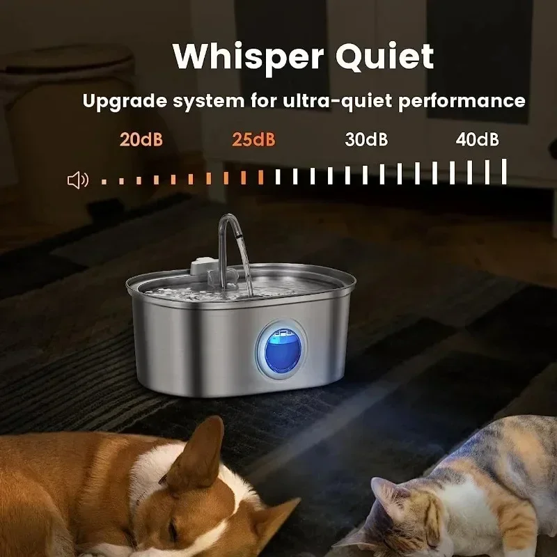 Title 6, 3.2L Pet Water Dispenser Stainless Steel Automa...