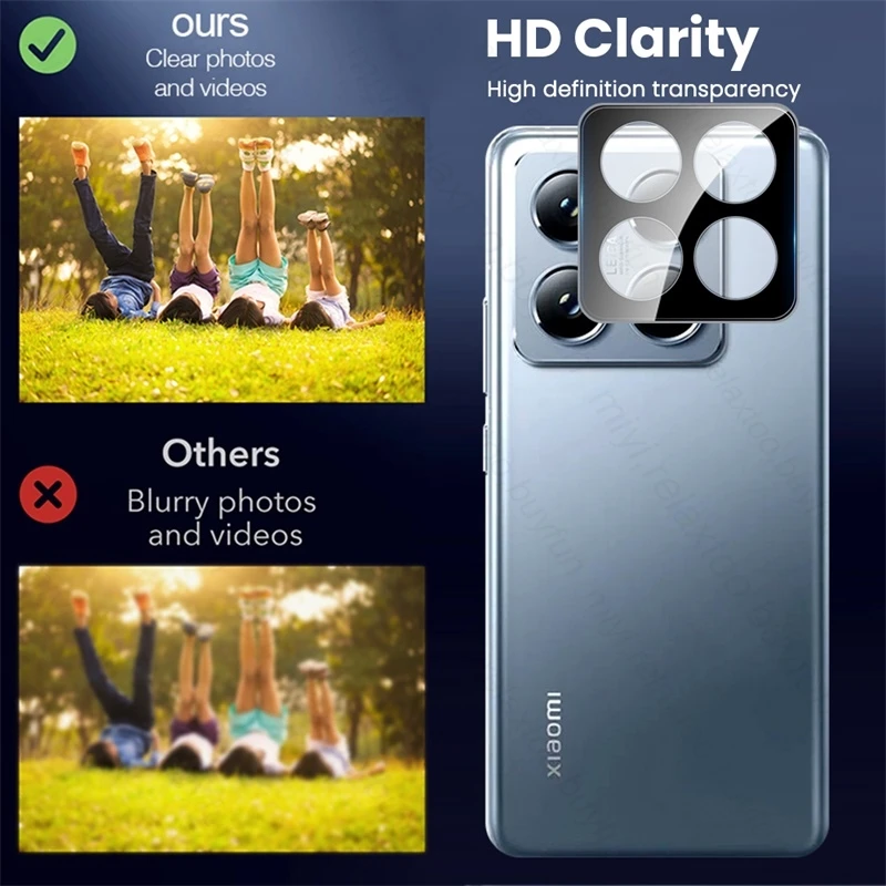 Premium Xiaomi 14TPro Case with 3D Curved Camera Protectors - 2 Pack Tempered HD Glass Lens Shield