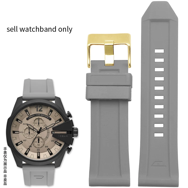 Premium Waterproof Silicone Rubber Watch Band - Soft, Durable Large Strap