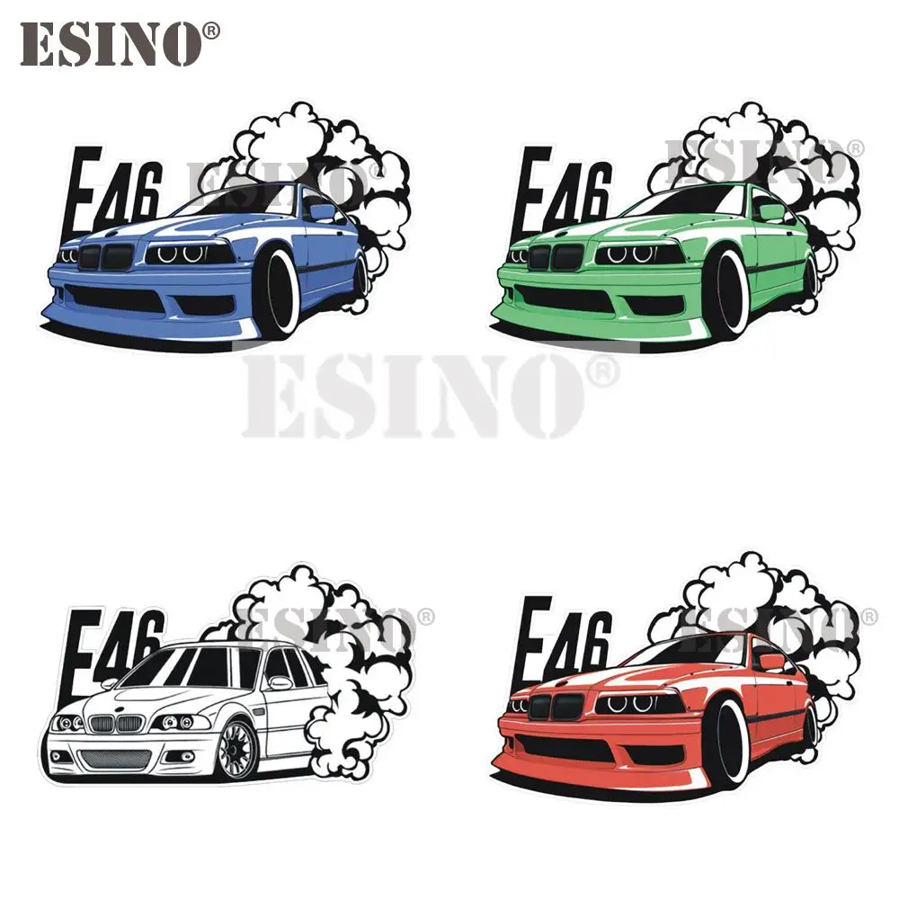 

Car Styling Creative Funny E46 Drifting Sticker Cartoon PVC Decal Waterproof Pattern Vinyl For BMW E46 320i 330I 340i M3
