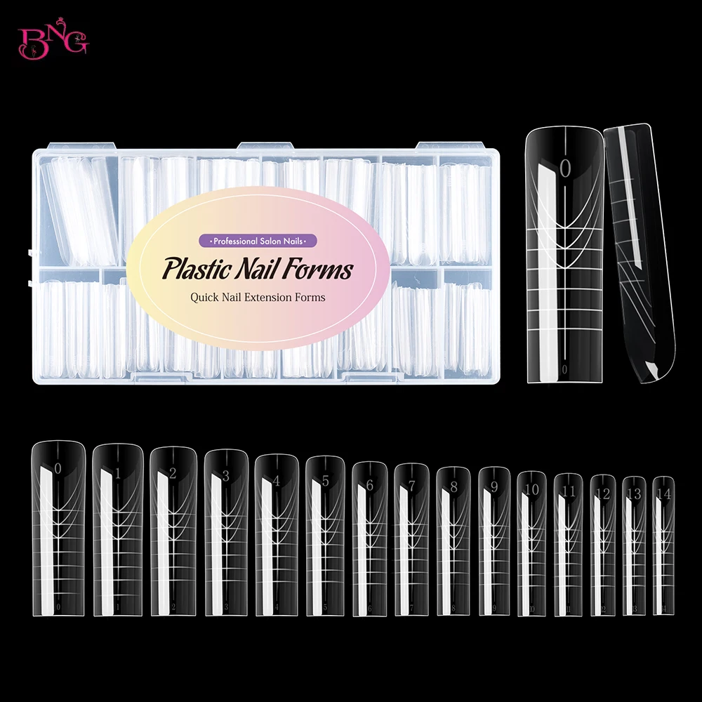 Dual Nail Forms BNG 75/150Pcs For Poly Extension Gel Stiletto Nail Molds For Builder Gel Solid Glue Art Nail forms