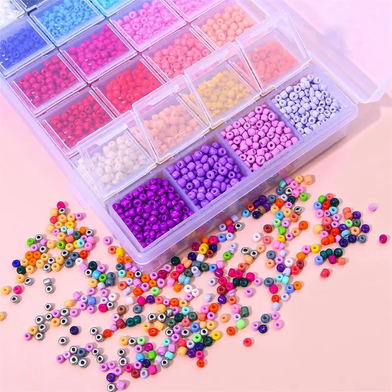 3mm Super Excellent Solid Color Paint Glass Rice Beads Diy Material Handmade Bracelet Beaded Ring Jewelry Accessories