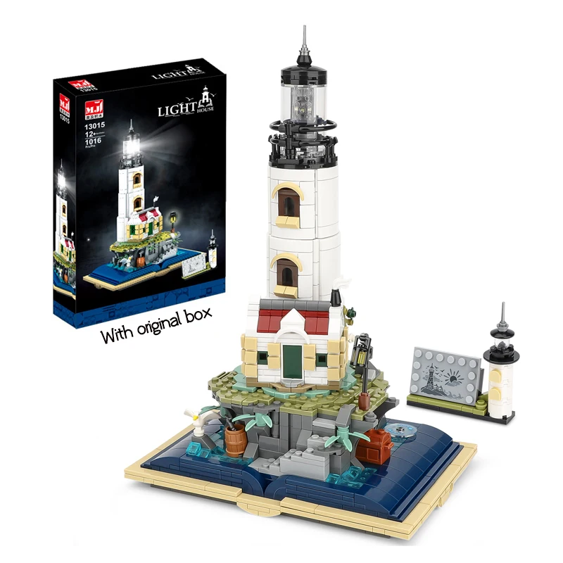 

2023 Idea Medieval Lighthouse Book Building Block City Friends Lighting Electric Tower Bricks Decoration Toys Kids Gifts