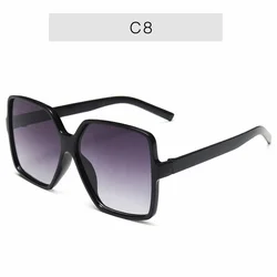 Bold Oversized Black Square Sunglasses - Stylish Gradient Unisex Shades (As Picture)