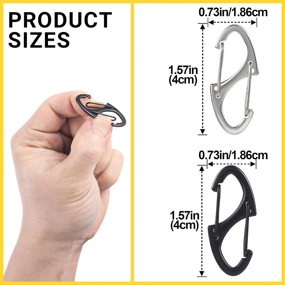 10-Pack Black Dual-Opening Safety Zipper Pull Clips - Anti-Theft Deterrent