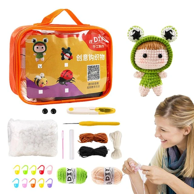 Wobbles Crochet Animal Kit Knitting Kit With Animal DIY Craft Art Knitting  Kit Beginner Set DIY Craft Art With Easy Peasy Yarn - AliExpress