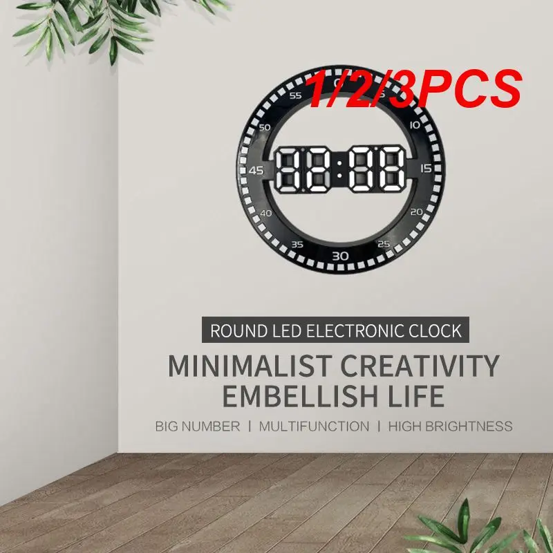 

1/2/3 шт., тихие 3d-часы с календарем