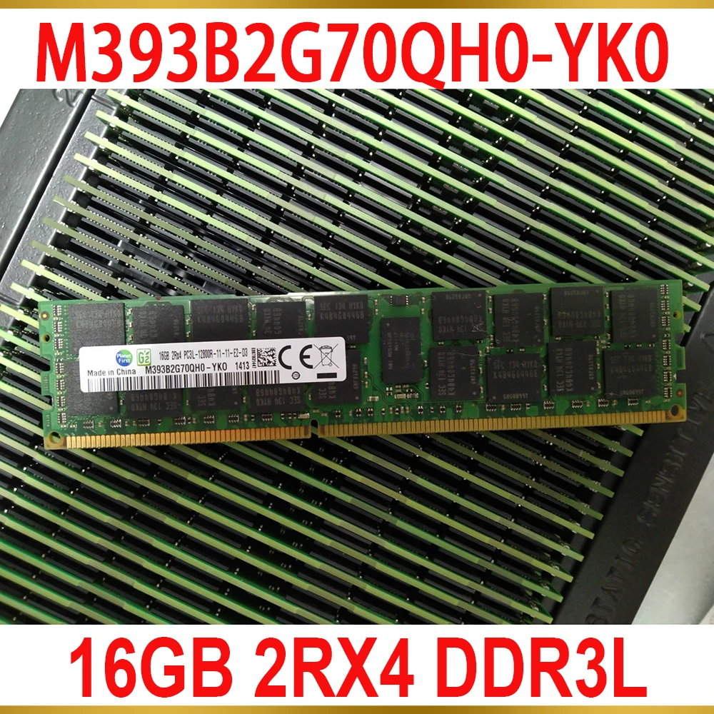 For Samsung RAM 16G 16GB 2RX4 DDR3L PC3L 12800R 1600 REG Server Memory M393B2G70QH0 YK0