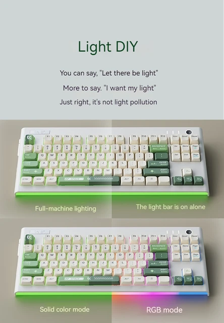 Bluetoothワイヤレスメカニカルキーボード,タイプC,rgb,hifi,pbt,人間 
