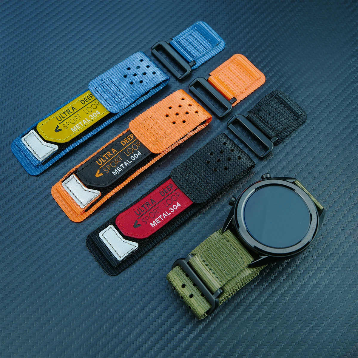 Breathable Nylon Sports Strap - 20mm/22mm Adjustable Band