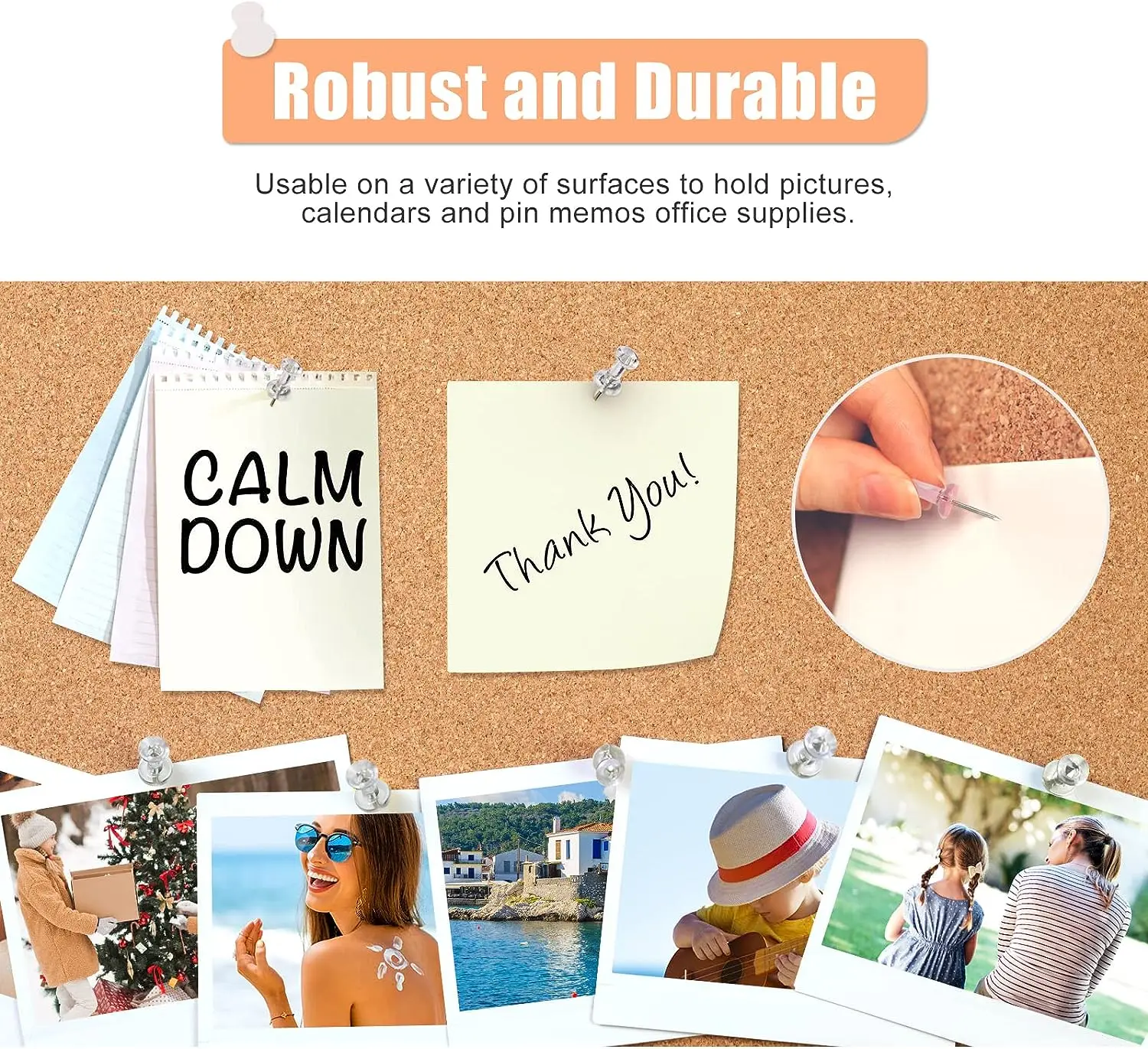 50/100Pcs Push Pins Transparent Thumb Tacks With Plastic Box Home Office School Craft Projects Cork Board Photo Wall Bulletin