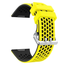 Dual - Tone Sport Silicone Wristband Strap for Smartwatch - Adjustable Accessory (Yellow - black)