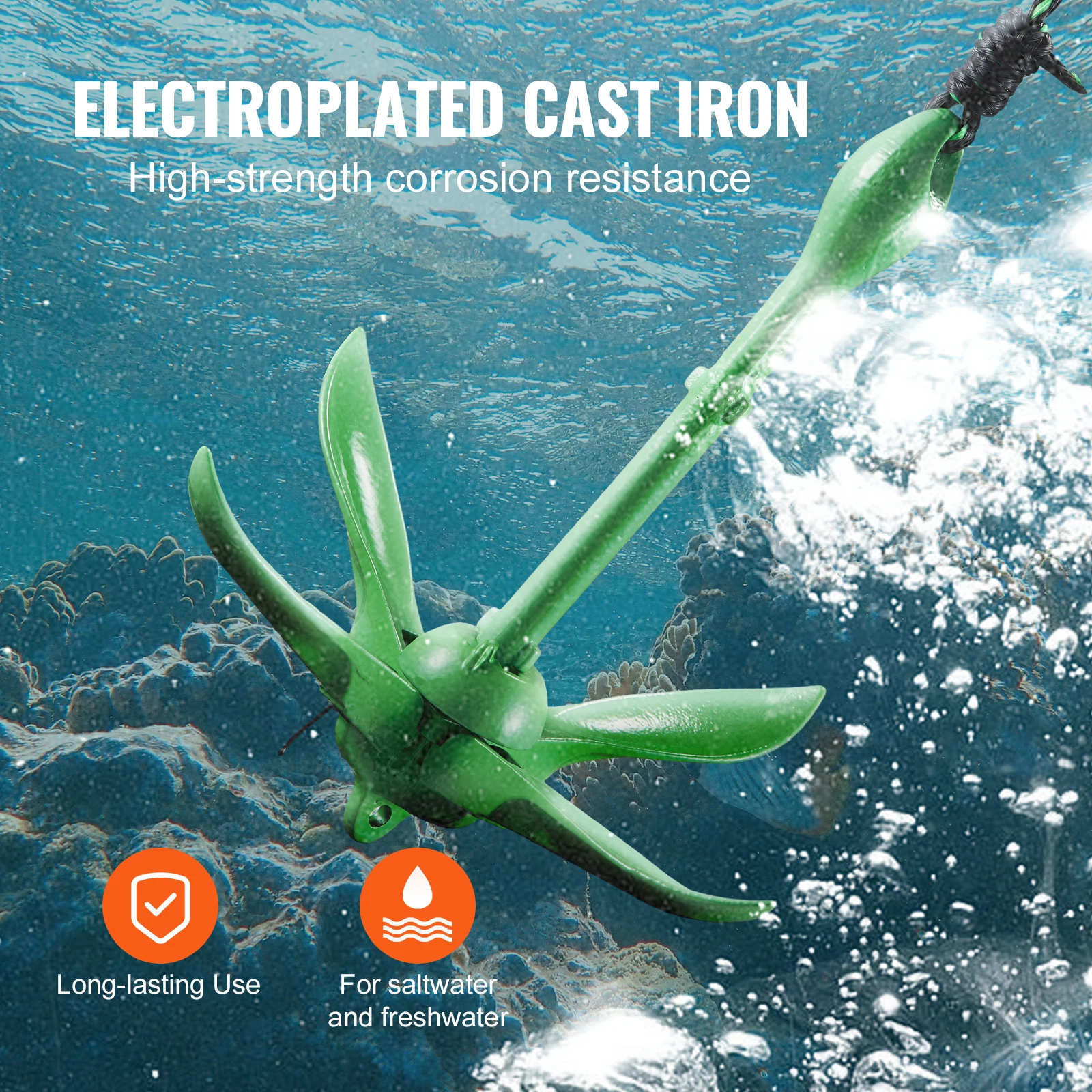 SucceBuy Kayak Anchor Kit 3.5 lb Paddle Board Anchor Kit with 26.2 ft Rope and Buoy Folding Small Boat Anchor with Storage Bag