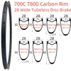 700C Carbon Rims 28/30/36mm Wide 30/35/40/45/50/55/60mm Depth Tubeless Disc Brake Super Light Road Bike Carbon Rims 2