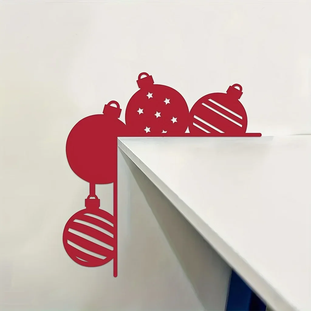 

Iron Crafts, Creative Christmas Red Metal Door Corner Decorations Door Frame Corner Decorations Art Decor Hanging Wall Art