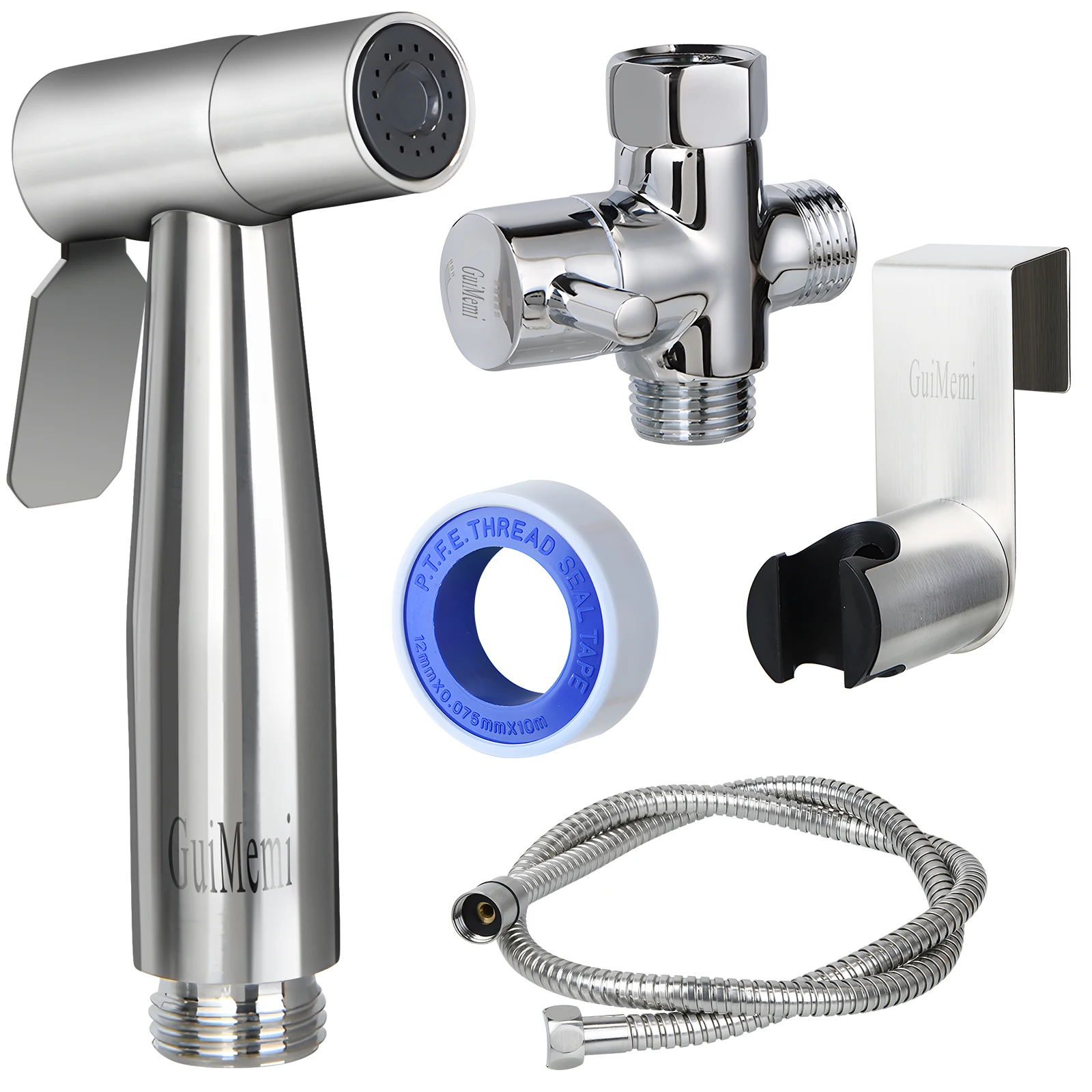 

304 Stainless Steel Handheld Bidet Sprayer High-pressure Woman Washer Set US Standard 7/8 Toilet Flushing Toilet Spray Gun