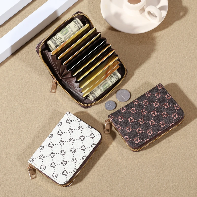 Reiß verschluss um Kreditkarten halter, Mini bedruckte Clutch-Geldbörse, tragbare Karten brieftasche mit mehreren Karten fächern – Detail 18