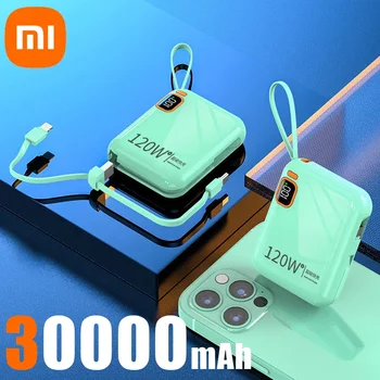 Xiaomi 120W Fast Charging 50000mAh Large Capacity Portable Power Bank Cable Two-way Mini Powerbank for iPhone Samsung Huawei 8