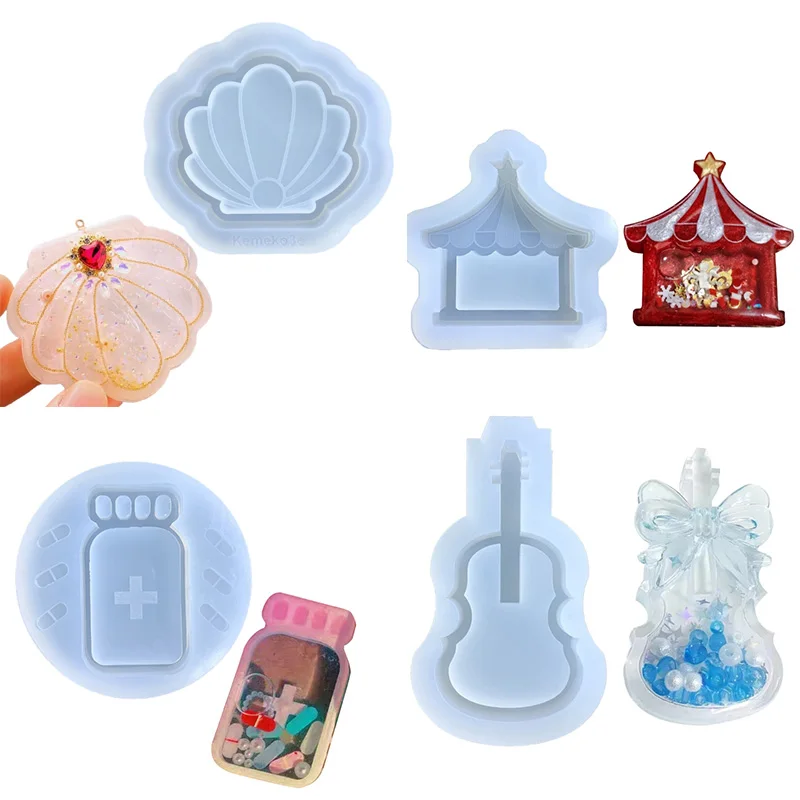 

3D Shaped Silicone Mold Resin Shaker Mold DIY Pendant Keychain Jewelry Making Tools DIY Craft Supplies