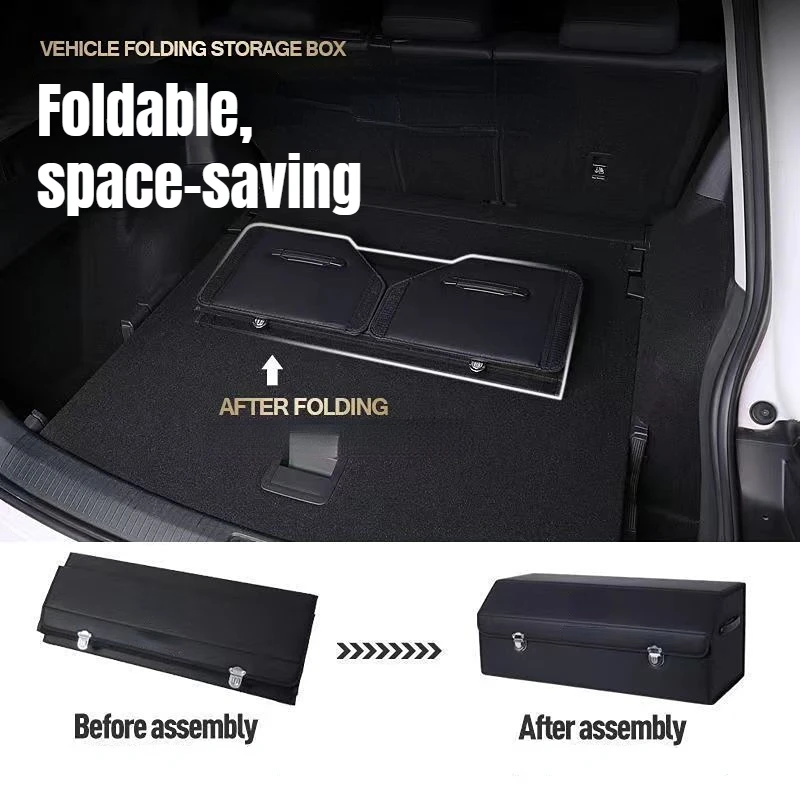 ATsafepro 65L Organizer do przechowywania skrzynia, pojemnik i czyszczenia akcesoriów samochodowych do wnętrza pojazdu dostarcza akcesoria do samochodu