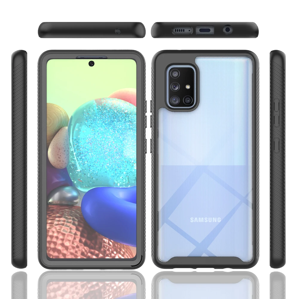 Shockproof Clear Case with Built-in Screen Protector and TPU Bumper Rugged Cover