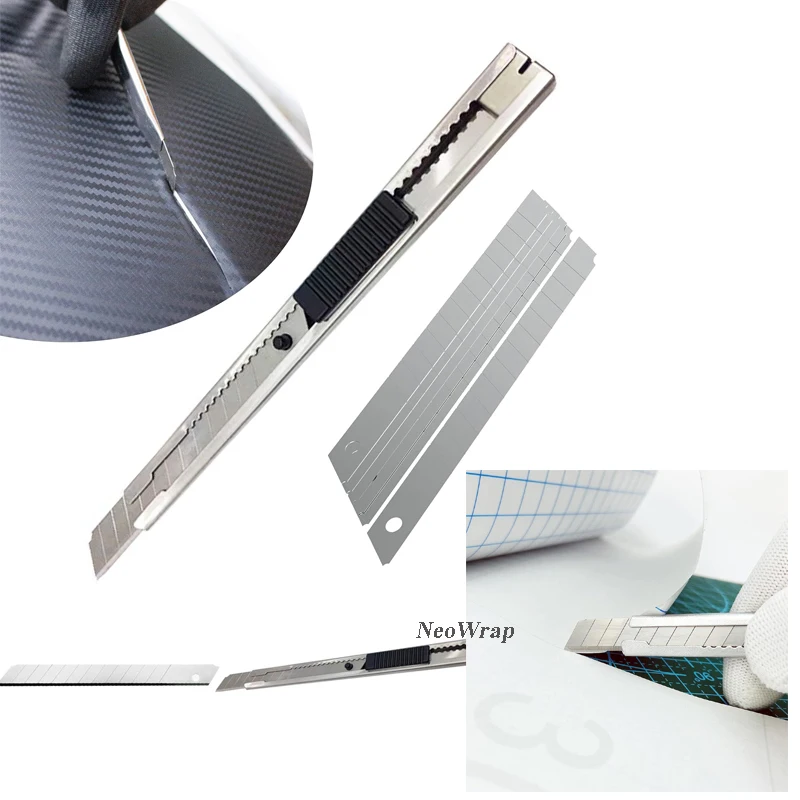 15Pcs Car Wrapping Vinyl Tool Kit with Car Wrap Felt Squeegee Plastic Vinyl Scraper Utility Knife Blades Window Film Tint Tools 5