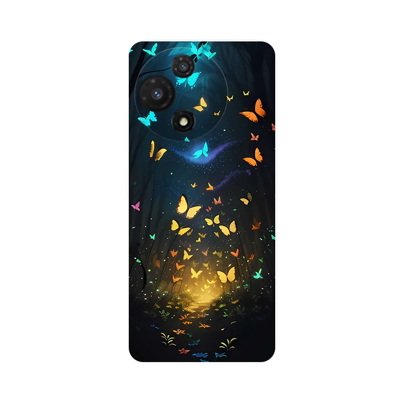 Silicone Soft Cover with Floral Panda Design - TPU Protective Phone Case in Blue