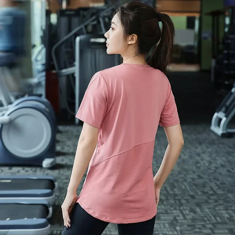 여성용 2024 스포츠 블라우스 드라이 핏 체육관 티셔츠, 여성용 스포츠 탑, 빅 사이즈 운동복, 필라테스 탑, 핑크 블랙 블루, 3xl, 4xl, 라지 사이즈