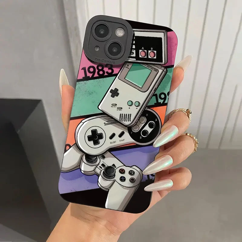 Sleek BlackGame Console Design Shockproof Phone Case