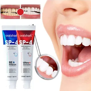 Oralshark SP-4 Probiotic Whitening Shark Toothpaste Teeth Whitening Toothpaste Fresh Breath Prevents Plaque Oral Care 20g Trial