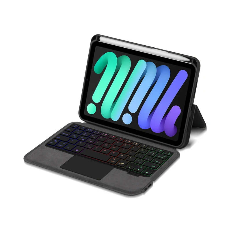 Huwei-trackpad Keyboard para Ipad Smart Case Backlight para Ipad Mini 2023 6ª Geração Espanhol e Português 8.3 - Imagem 3