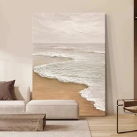 ภาพวาดสีน้ำมันสไตล์นอร์ดิกบนผ้าใบ, ภาพศิลปะตกแต่งผนังลายวิวทะเลแบบนามธรรม, โปสเตอร์ตกแต่งบ้านสำหรับห้องนั่งเล่น สำนักงาน และบ้าน 4