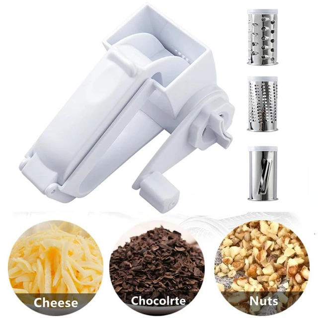 4/3/2/1 Rotary Drums Manual Cheese Grater Set Stainless Steel Rotary Cheese  Grater Chocolate Cucumber Garlic Cutter Grater Tool - AliExpress