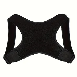 Ergonomic Adjustable Back Support Belt - Breathable, Non - Slip Design for Enhanced Posture Improvement (Black 1pcs)