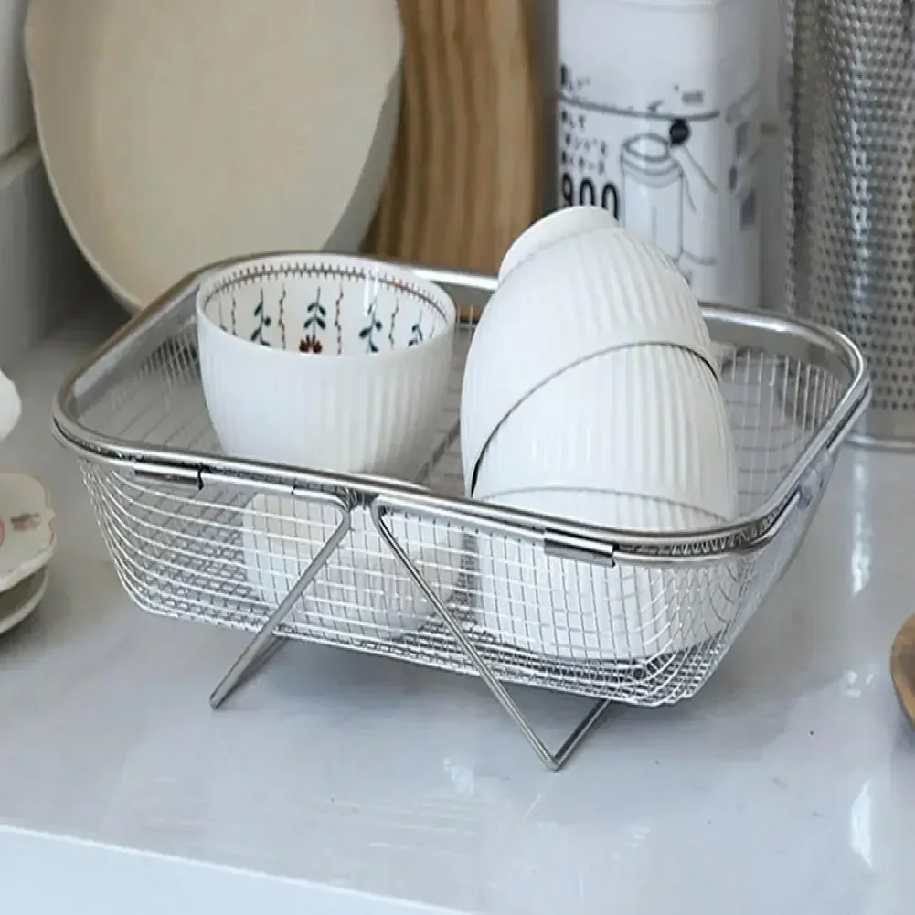 Modern Stainless Steel Kitchen Drain Basket Organizer